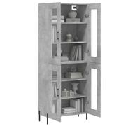 Vidaxl Buffet Haut Gris Béton 69,5x34x180 Cm Bois D'ingénierie Gris