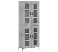 vidaXL Buffet haut Gris béton 69,5x34x180 cm Bois d'ingénierie