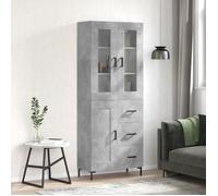 vidaXL Buffet haut Gris béton 69,5x34x180 cm Bois d'ingénierie 3198661