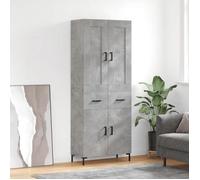 Vidaxl Buffet Haut Gris Béton 69,5x34x180 Cm Bois D'ingénierie Gris