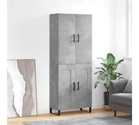 vidaXL Buffet haut Gris béton 69,5x34x180 cm Bois d'ingénierie, buffet, armoire latérale, armoire de rangement, armoire, buffets, armoire haute Gris G