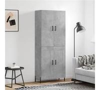 vidaXL Buffet haut Gris béton 69,5x34x180 cm Bois d'ingénierie, buffet, armoire latérale, armoire de rangement, armoire, buffets, armoire haute Gris G
