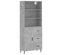 Vidaxl Buffet Haut Gris Béton 69,5x34x180 Cm Bois D'ingénierie Gris