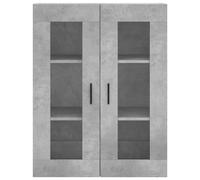 Vidaxl Buffet Haut Gris Béton 69,5x34x180 Cm Bois D'ingénierie Gris