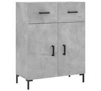 Vidaxl Buffet Haut Gris Béton 69,5x34x180 Cm Bois D'ingénierie Gris