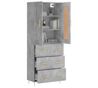 vidaXL Buffet haut Gris béton 69,5x34x180 cm Bois d'ingénierie