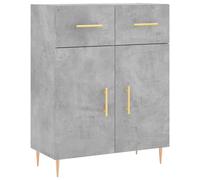 Vidaxl Buffet Haut Gris Béton 69,5x34x180 Cm Bois D'ingénierie Gris