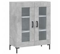 Vidaxl Buffet Haut Gris Béton 69,5x34x180 Cm Bois D'ingénierie Gris