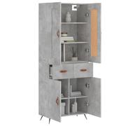 Vidaxl Buffet Haut Gris Béton 69,5x34x180 Cm Bois D'ingénierie Gris