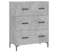 Vidaxl Buffet Haut Gris Béton 69,5x34x180 Cm Bois D'ingénierie Gris
