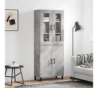 vidaXL Buffet haut Gris béton 69,5x34x180 cm Bois d'ingénierie