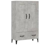Vidaxl Buffet Haut Gris Béton 70x31x115 Cm Bois D'ingénierie Marron