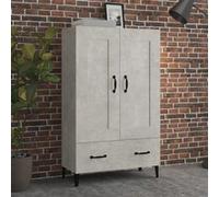 vidaXL Buffet haut Gris béton 70x31x115 cm Bois d'ingénierie812577 Gris G