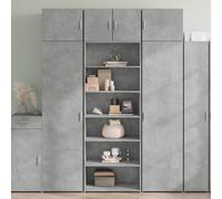 Vidaxl Buffet Haut Gris Béton 70x41x185 Cm Bois D'ingénierie Marron