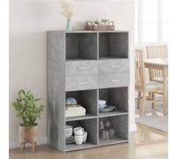 vidaXL Buffet haut 80x42,5x124 cm gris béton en bois d'ingénierie