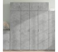 vidaXL Buffet haut gris béton 80x42,5x185 cm bois d'ingénierie