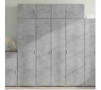 Buffet haut gris béton 80x42,5x185 cm bois d ingénierie