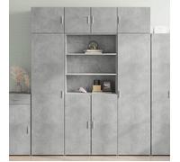 Vidaxl Buffet Haut Gris Béton 80x42,5x185 Cm Bois D'ingénierie Multicolore