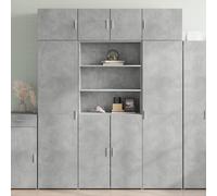 Vidaxl Buffet Haut Gris Béton 80x42,5x185 Cm Bois D'ingénierie Multicolore