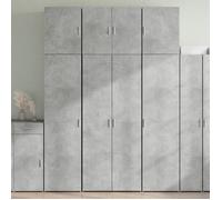 vidaXL Buffet haut gris béton 80x42,5x249 cm bois d'ingénierie Multicolore