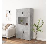 vidaXL Buffet haut 3185355 – Meuble de rangement avec porte, gris béton, bois d'ingénierie