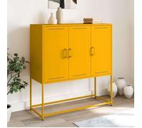 vidaXL Buffet haut 846539 – jaune moutarde, acier 100,5×39×107 cm