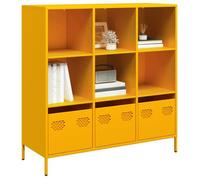 Vidaxl Buffet Haut Jaune Moutarde 101,5x39x103,5 Cm Acier Multicolore