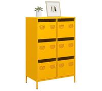 Vidaxl Buffet Haut Jaune Moutarde 68x39x101,5 Cm Acier Multicolore