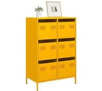 vidaXL Buffet haut jaune moutarde 68x39x101,5 cm acier
