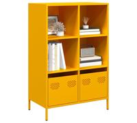 vidaXL Buffet haut jaune moutarde 68x39x103,5 cm acier, armoire à livres, armoire à livres moderne, étagère à livres, 851385