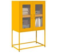 vidaXL Buffet Haut Jaune Moutarde 68x39x107 cm Acier