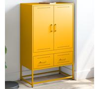 Vidaxl Buffet Haut Jaune Moutarde 68x39x111,5 Cm Acier Multicolore