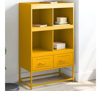 Vidaxl Buffet Haut Jaune Moutarde 68,5x39x111,5cm Acier Laminé À Froid Multicolore