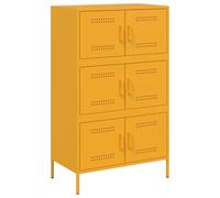 vidaXL Buffet Haut Jaune Moutarde 68x39x113 cm Acier, Buffet, Placard, Armoire latérale, Armoire, Armoire de Rangement, Armoire Haute, Meuble de Salon