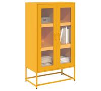 vidaXL Buffet haut acier 68x39x123 cm jaune moutarde