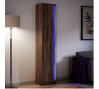 Vidaxl Buffet Haut Led Chêne Brun 41,5x32,5x200 Cm Bois D’Ingénierie Multicolore
