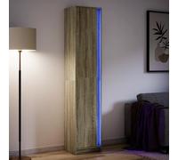 Vidaxl Buffet Haut Led Chêne Sonoma 41,5x32,5x200 Cm Bois D’Ingénierie Multicolore