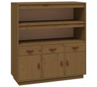 Vidaxl Buffet Haut Marron Miel 100x40x108,5 Cm Bois Massif De Pin Multicolore