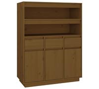 Buffet Haut Armoire Latérale Rangement Marron Miel Bois Massif de Pin vidaXL
