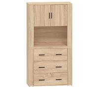 vidaXL Buffet Haut, Meuble de Rangement avec Porte, Armoire de Rangement, Organisateur Salon Salle de Séjour Intérieur, Chêne Sonoma Bois d'Ingénierie