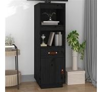 vidaXL Buffet haut Noir 34x40x108,5 cm Bois massif de pin820156 Noir G