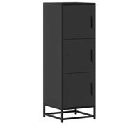 vidaXL Buffet Haut Noir 35,5x35x106,5 cm Bois d'ingénierie et métal