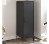vidaXL Buffet haut noir 36x39x113 cm acier, buffet, placard, armoire latérale, armoire, armoire de rangement, armoire haute, 843006 Noir G