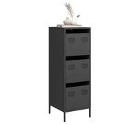 vidaXL Buffet haut noir 39x35x103,5 cm acier, armoire à livres, armoire à livres moderne, étagère à livres, étagère et 851400