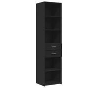 vidaXL Buffet Haut Noir 45x42,5x185 cm Bois d'ingénierie, Buffet, Placard, Armoire latérale, Armoire, Armoire de Rangement, Armoire Haute