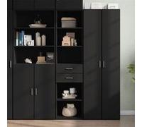 Vidaxl Buffet Haut Noir 45x42,5x185 Cm Bois D'ingénierie Multicolore