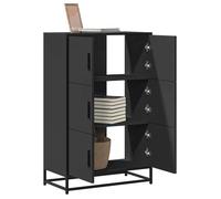 vidaXL Buffet haut 849069 – noir – 68x35x106,5 cm – bois d'ingénierie et métal
