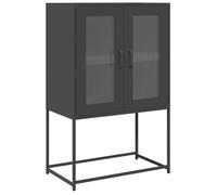 vidaXL Buffet Haut Noir 68x39x107 cm Acier, Armoire, Armoire de Rangement, Buffet Haut, Armoire latérale, Armoire Haute, Armoire Console