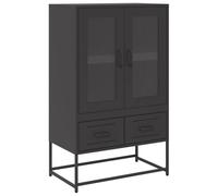 vidaXL Buffet Haut Noir 68x39x111,5 cm Acier, Armoire, Armoire de Rangement, Buffet Haut, Armoire latérale, Armoire Haute, Armoire Console