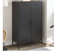 Vidaxl Buffet Haut Noir 68x39x113 Cm Acier Noir